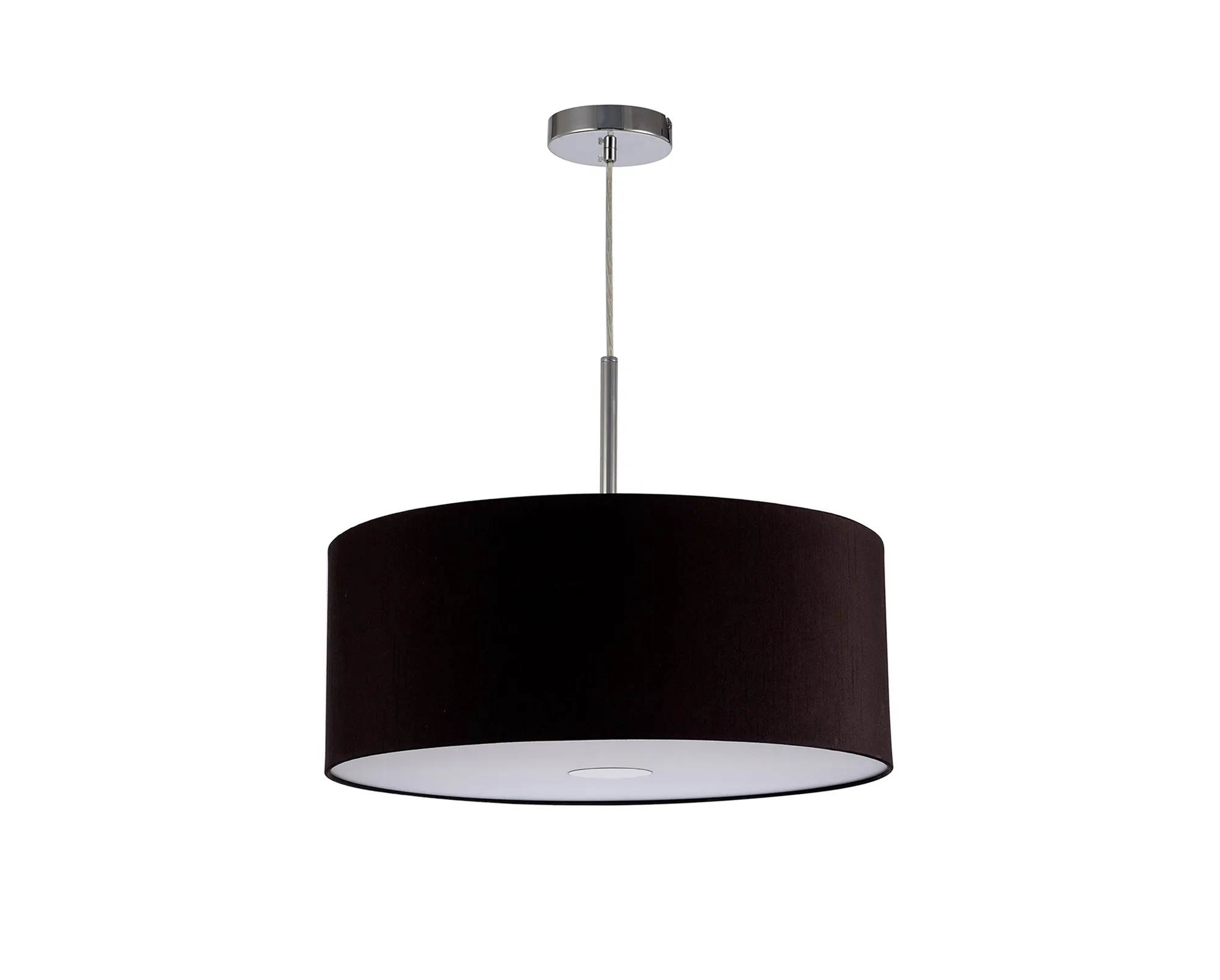 Baymont 50cm Pendant 1 Light Polished Chrome, Midnight Black/Green Olive, Frosted Diffuser DK0147  Deco Baymont CH BL/GR